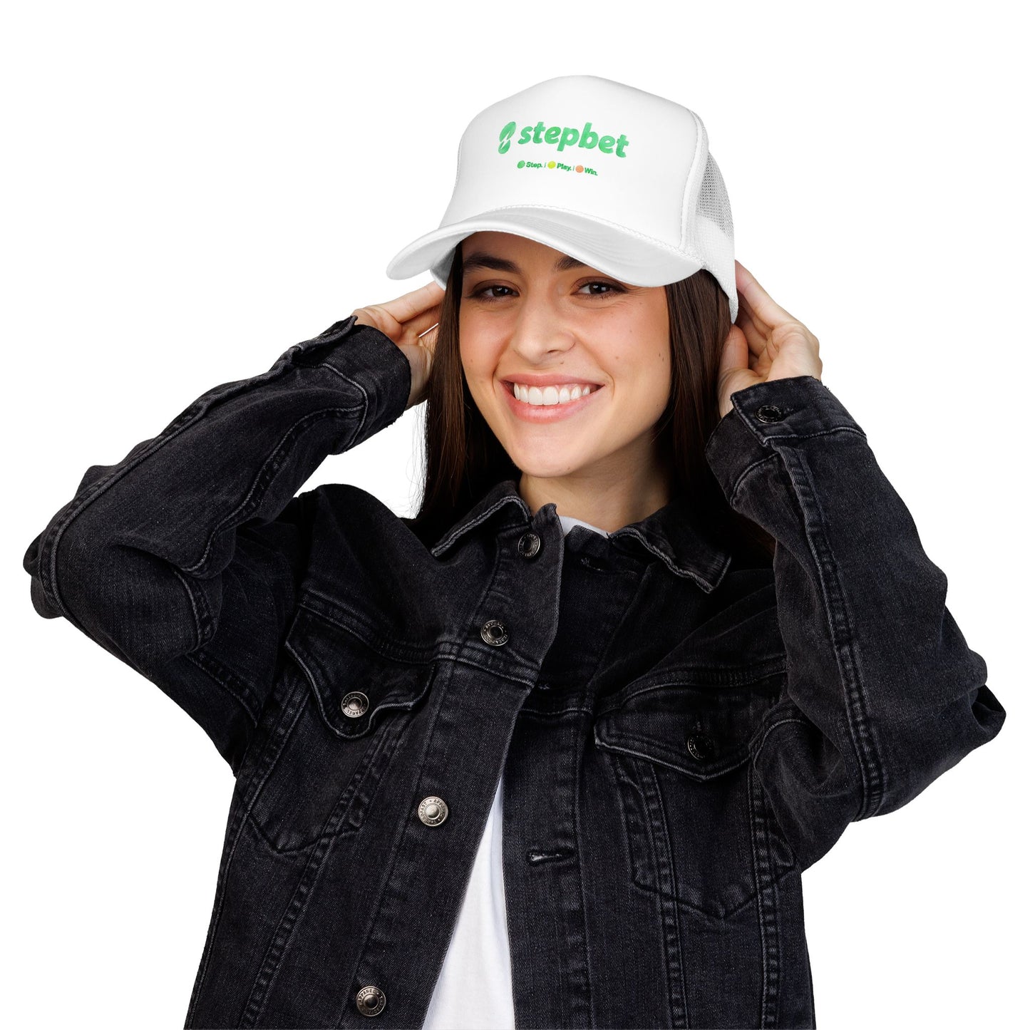 StepBet Logo Trucker Hat — Foam Mesh Fitness Cap
