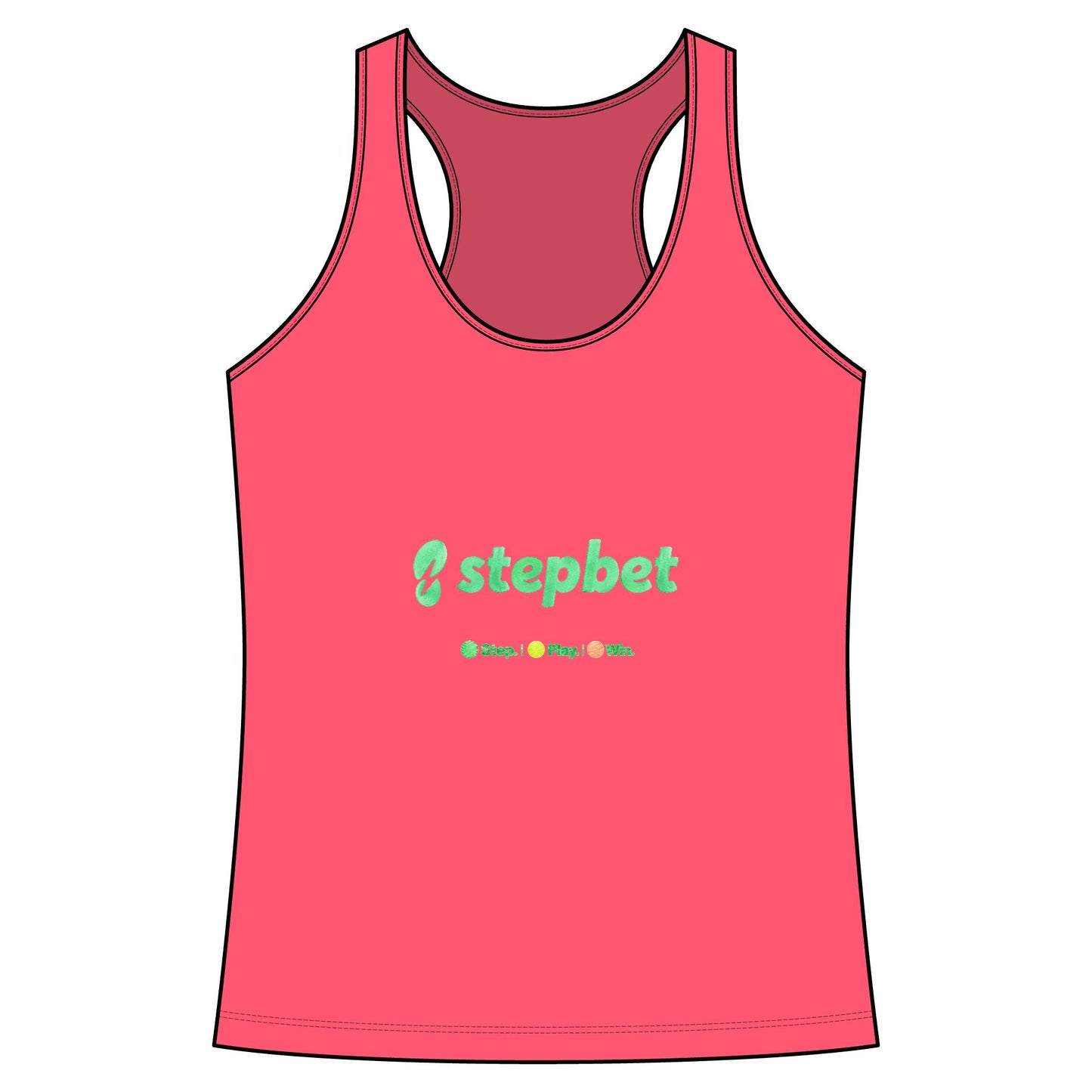 Stepbet Logo Racerback Tank Top — Women's Fitness Motivational Tank