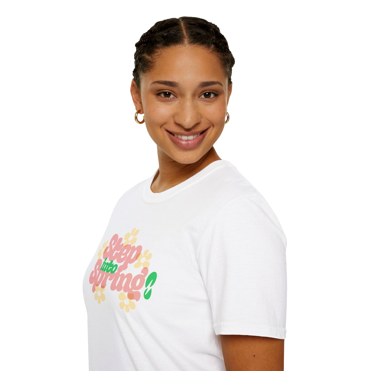 Step Into Spring T-Shirt — Retro Floral Springtime Tee