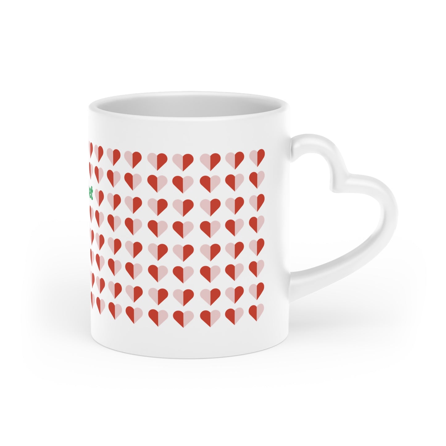 Heart Pattern Mug — 'stepbet' Logo Coffee Cup, Romantic Valentine Gift