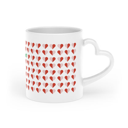 Heart Pattern Mug — 'stepbet' Logo Coffee Cup, Romantic Valentine Gift