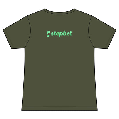 StepBet Logo V-Neck Tee — Women's Fitness Motivational Running Shirt