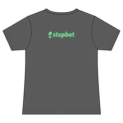 StepBet Logo V-Neck Tee — Women's Fitness Motivational Running Shirt
