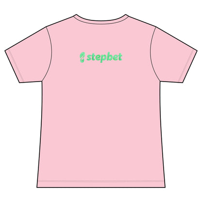 StepBet Logo V-Neck Tee — Women's Fitness Motivational Running Shirt