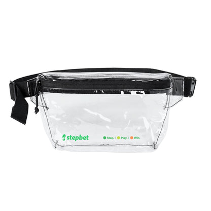 Clear StepBet Fanny Pack — Transparent & Black Festival Waist Bag