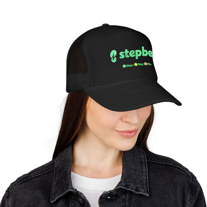 StepBet Logo Trucker Hat — Foam Mesh Fitness Cap