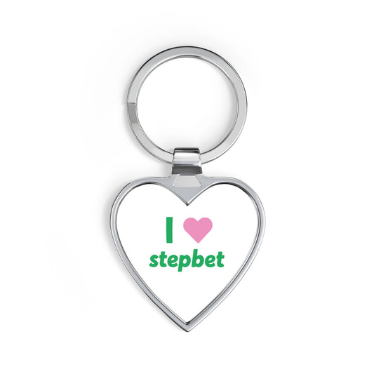 Heart Keychain – “I  stepbet” Cute Fitness Motivation Keyring