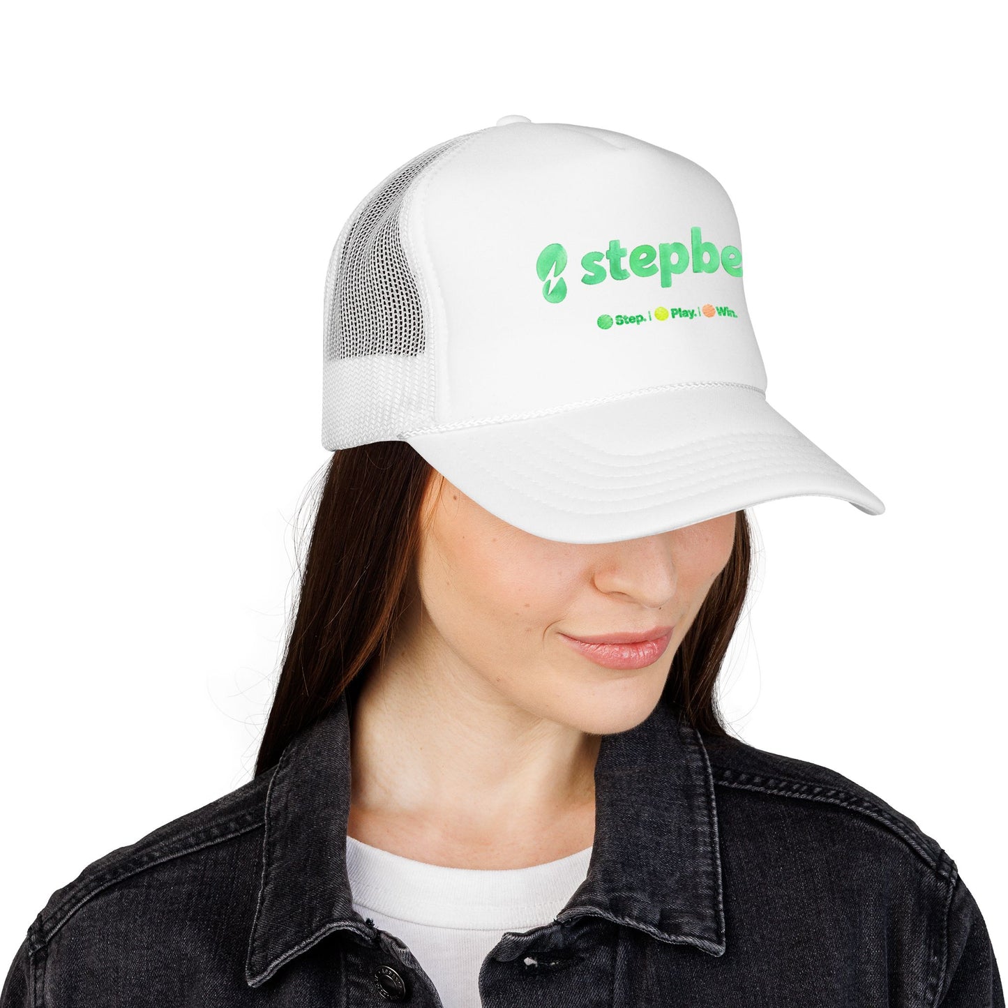 StepBet Logo Trucker Hat — Foam Mesh Fitness Cap