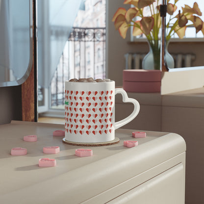 Heart Pattern Mug — 'stepbet' Logo Coffee Cup, Romantic Valentine Gift
