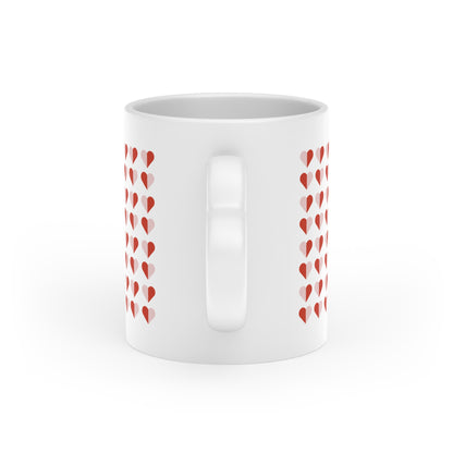 Heart Pattern Mug — 'stepbet' Logo Coffee Cup, Romantic Valentine Gift