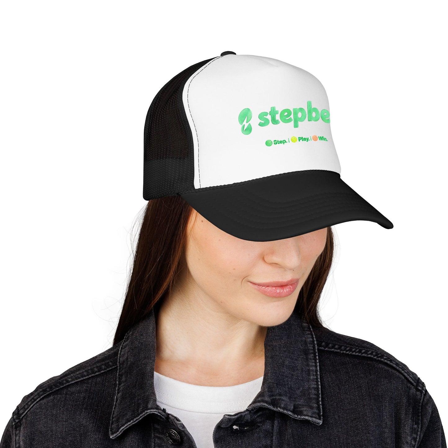 StepBet Logo Trucker Hat — Foam Mesh Fitness Cap