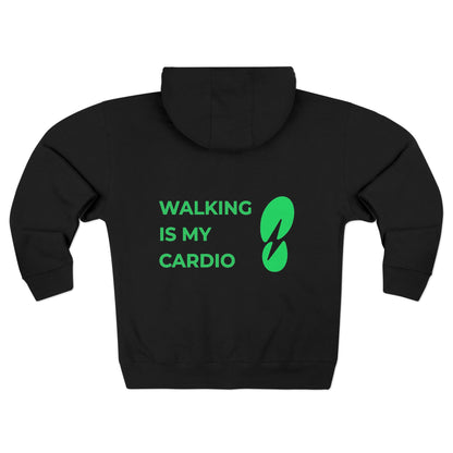 Unisex Zip Hoodie - Walking is my Cardio