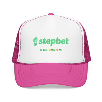 StepBet Logo Trucker Hat — Foam Mesh Fitness Cap