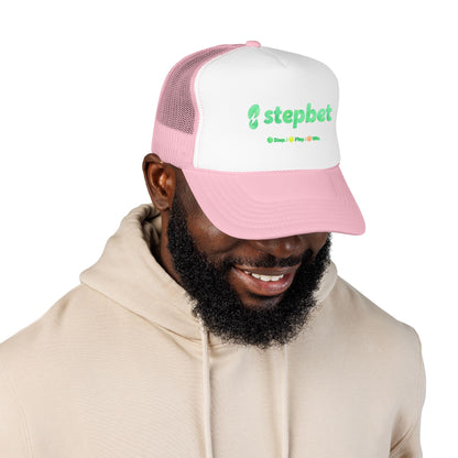 StepBet Logo Trucker Hat — Foam Mesh Fitness Cap