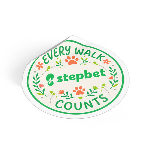 Every Walk Counts- StepBet Pawprint Round Vinyl Sticker