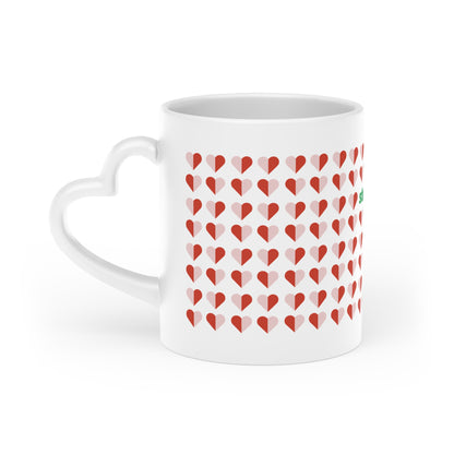 Heart Pattern Mug — 'stepbet' Logo Coffee Cup, Romantic Valentine Gift