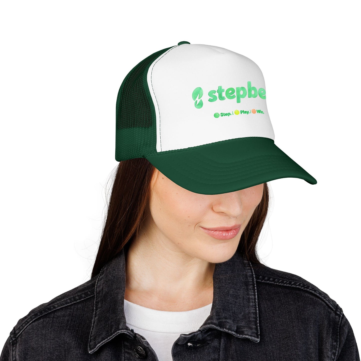 StepBet Logo Trucker Hat — Foam Mesh Fitness Cap