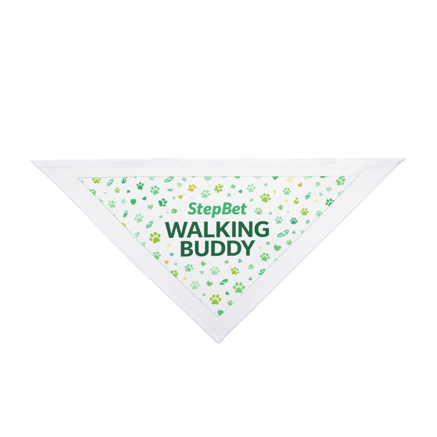 Pet Bandana — “StepBet Walking Buddy” Dog Bandana (Paw Print, Reflective Green)