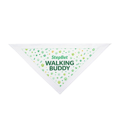 Pet Bandana — “StepBet Walking Buddy” Dog Bandana (Paw Print, Reflective Green)