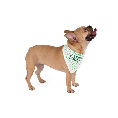 Pet Bandana — “StepBet Walking Buddy” Dog Bandana (Paw Print, Reflective Green)