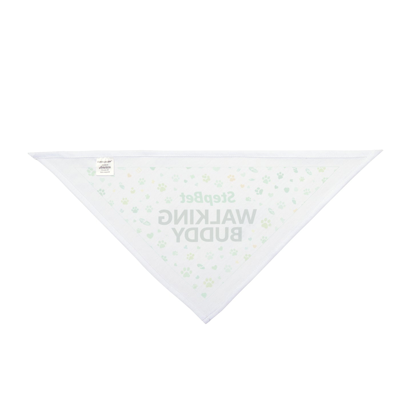 Pet Bandana — “StepBet Walking Buddy” Dog Bandana (Paw Print, Reflective Green)