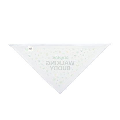Pet Bandana — “StepBet Walking Buddy” Dog Bandana (Paw Print, Reflective Green)