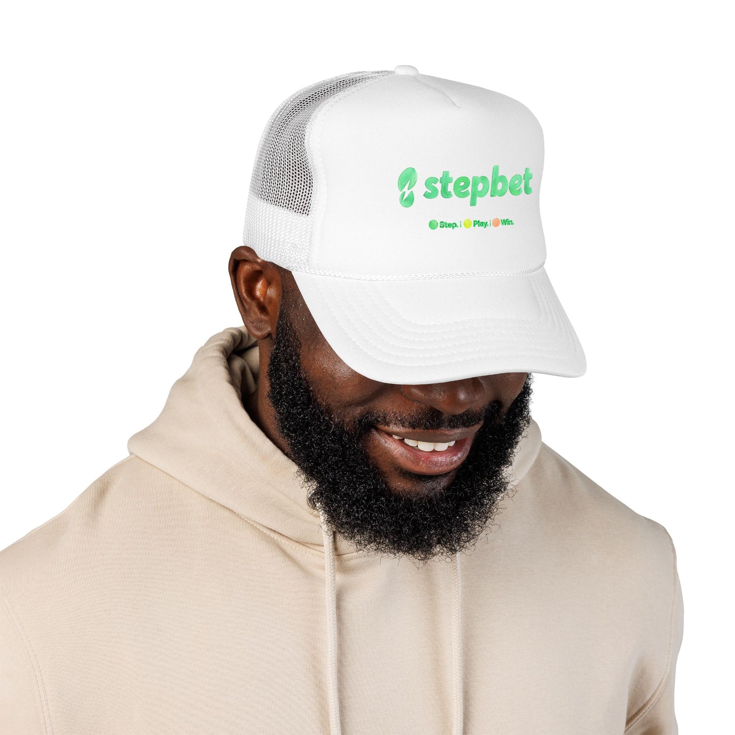 StepBet Logo Trucker Hat — Foam Mesh Fitness Cap