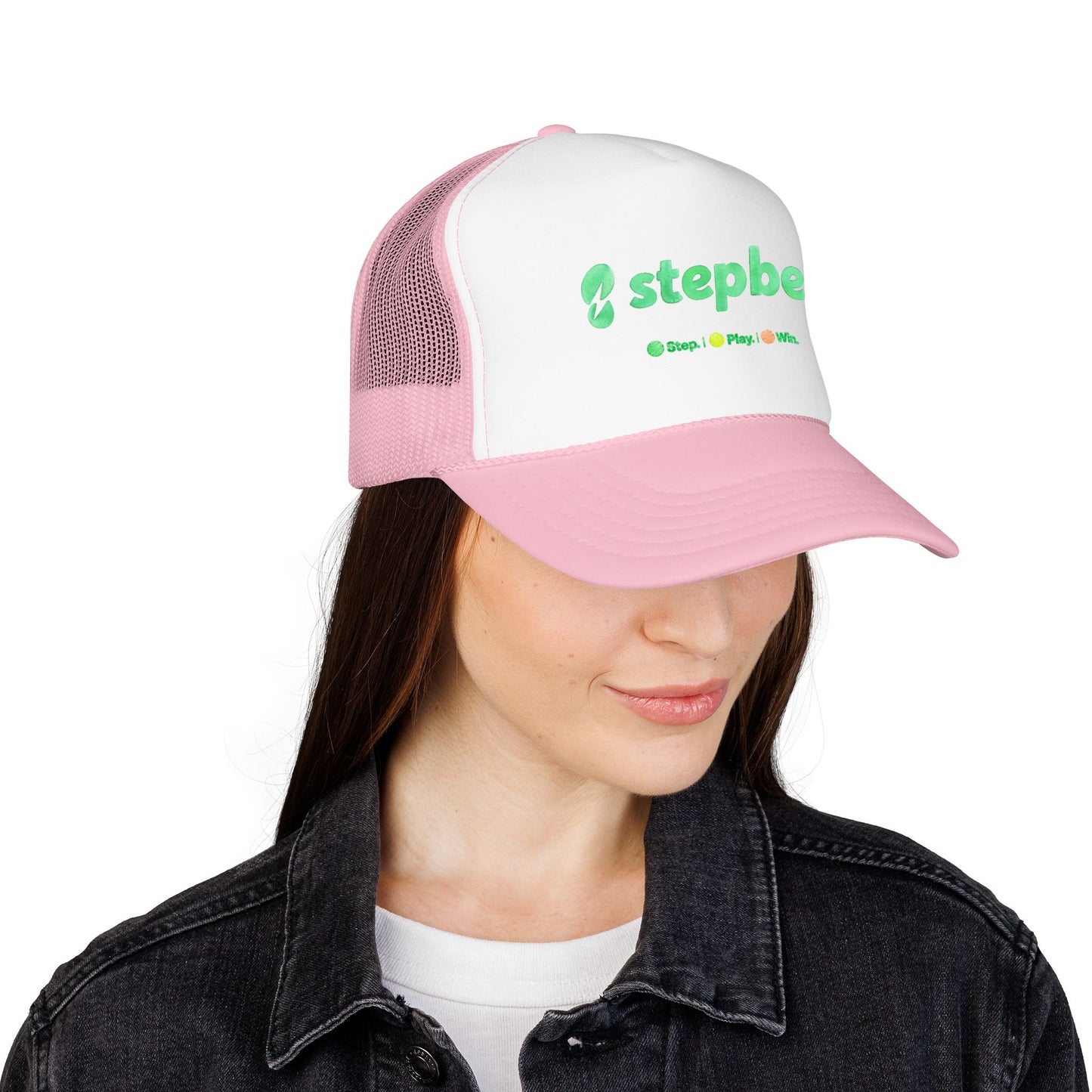 StepBet Logo Trucker Hat — Foam Mesh Fitness Cap