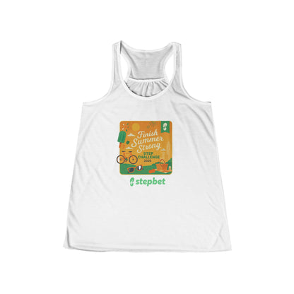 Finish Summer Strong Women's Flowy Racerback Tank | Motivational Summer Tank Top, Fitness Apparel, Workout Gear, Gift for Her, Active Wear