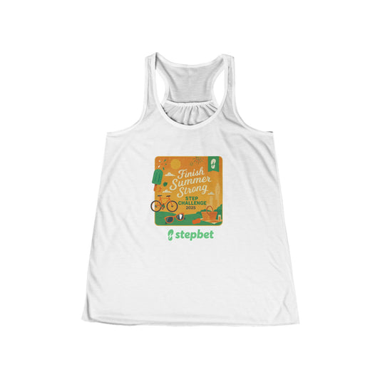 Finish Summer Strong Women's Flowy Racerback Tank | Motivational Summer Tank Top, Fitness Apparel, Workout Gear, Gift for Her, Active Wear