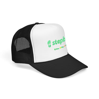 StepBet Logo Trucker Hat — Foam Mesh Fitness Cap