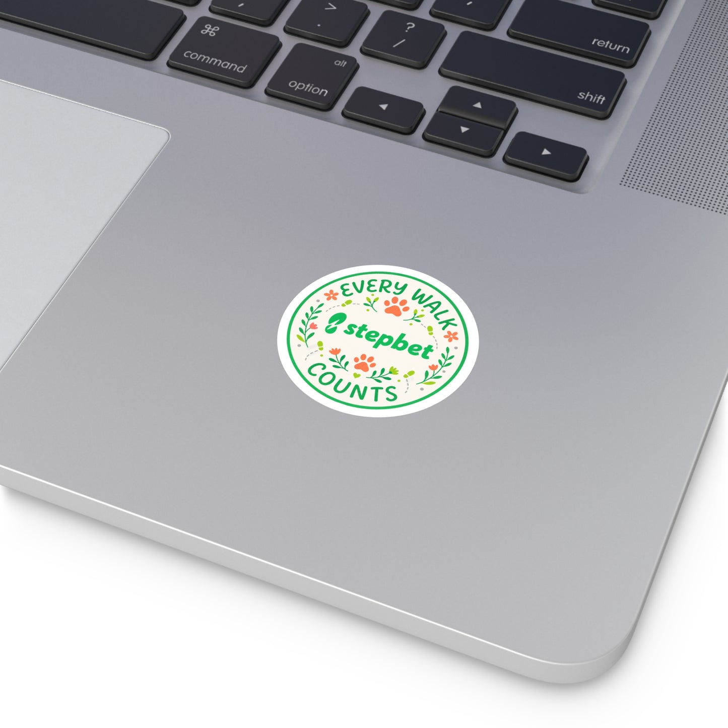 Every Walk Counts- StepBet Pawprint Round Vinyl Sticker