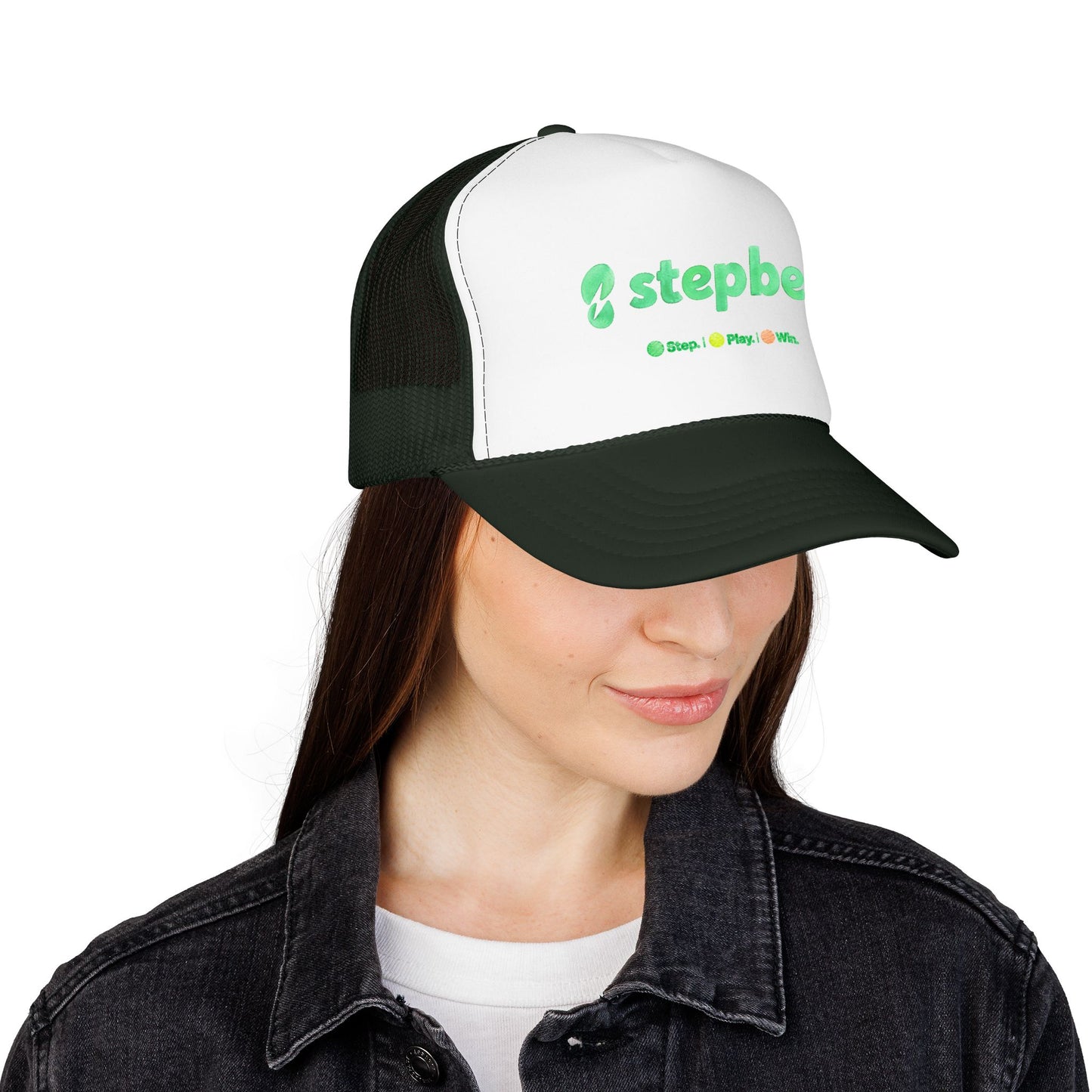 StepBet Logo Trucker Hat — Foam Mesh Fitness Cap