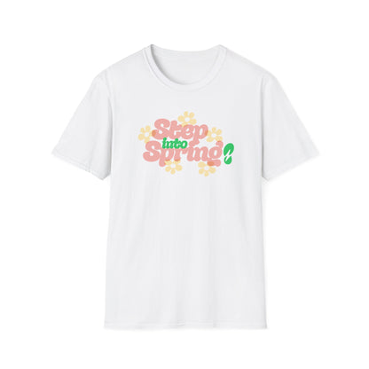 Step Into Spring T-Shirt — Retro Floral Springtime Tee