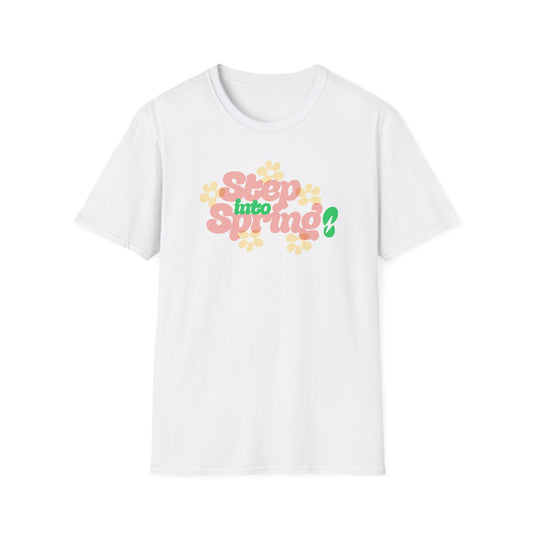 Step Into Spring T-Shirt — Retro Floral Springtime Tee