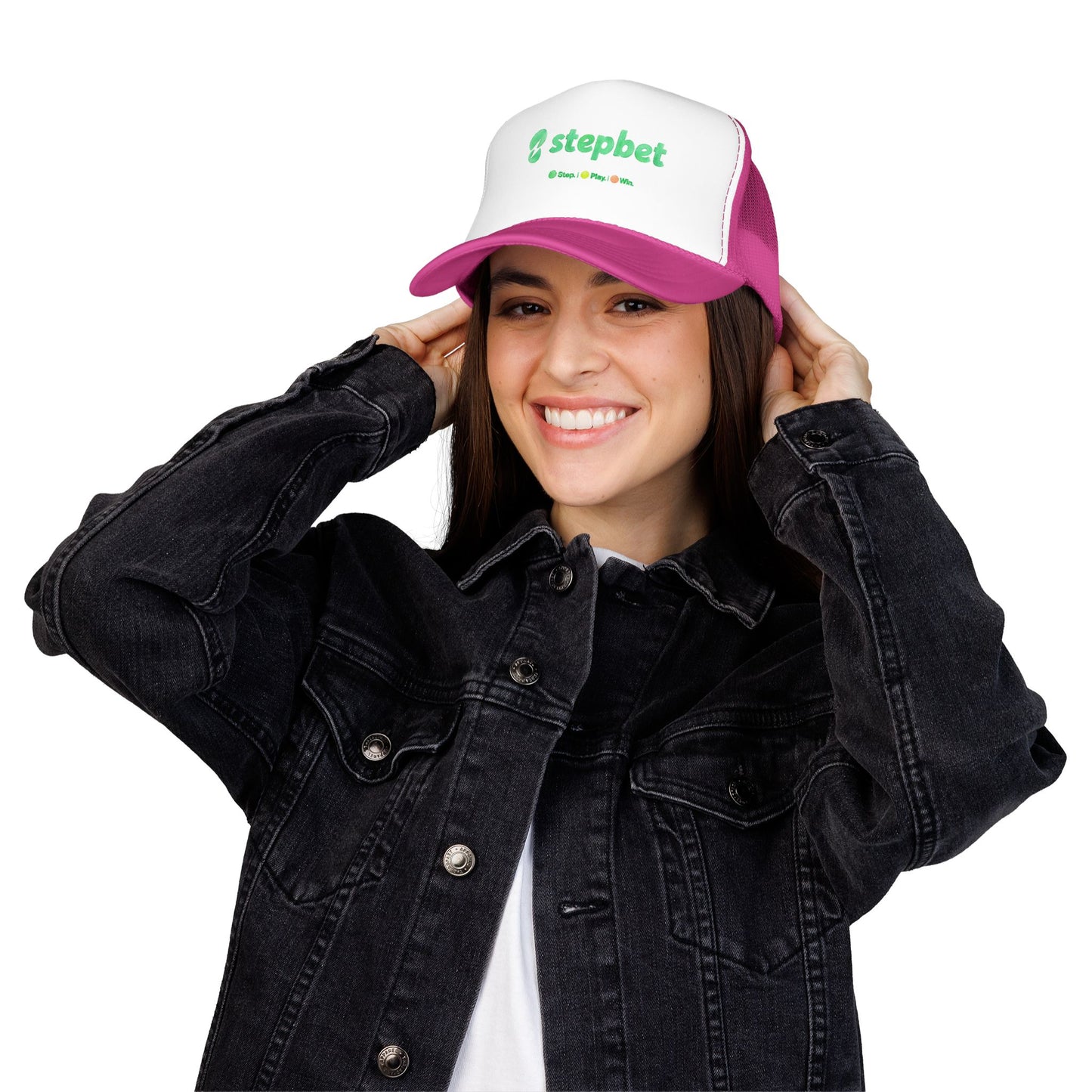 StepBet Logo Trucker Hat — Foam Mesh Fitness Cap