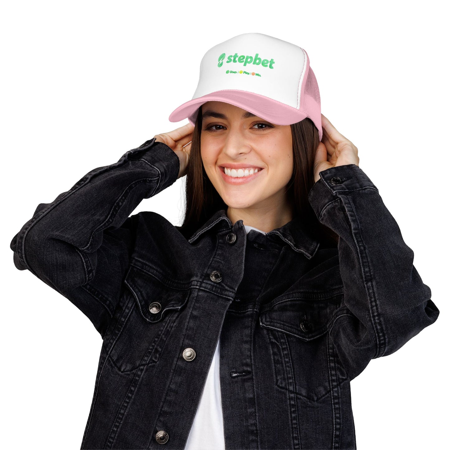 StepBet Logo Trucker Hat — Foam Mesh Fitness Cap