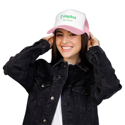 StepBet Logo Trucker Hat — Foam Mesh Fitness Cap