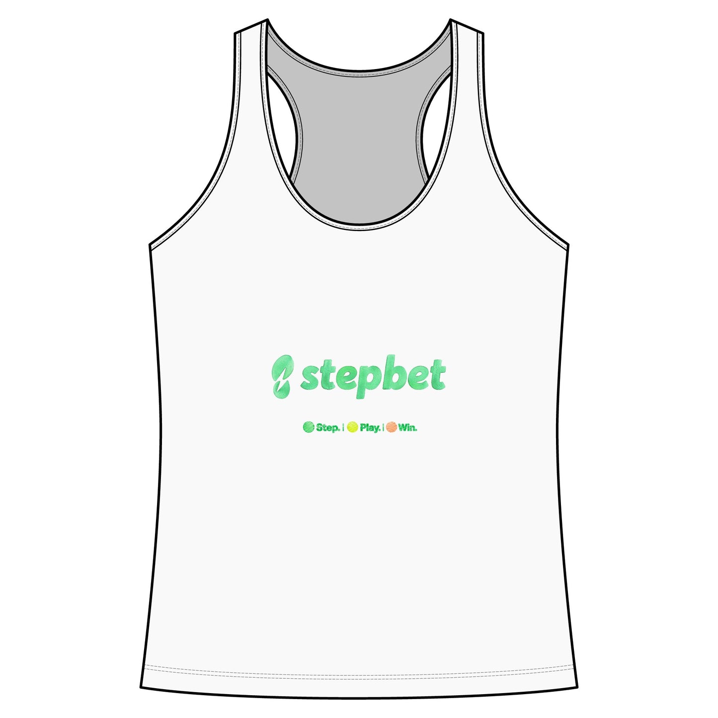 Stepbet Logo Racerback Tank Top — Women's Fitness Motivational Tank