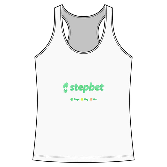 Stepbet Logo Racerback Tank Top — Women's Fitness Motivational Tank