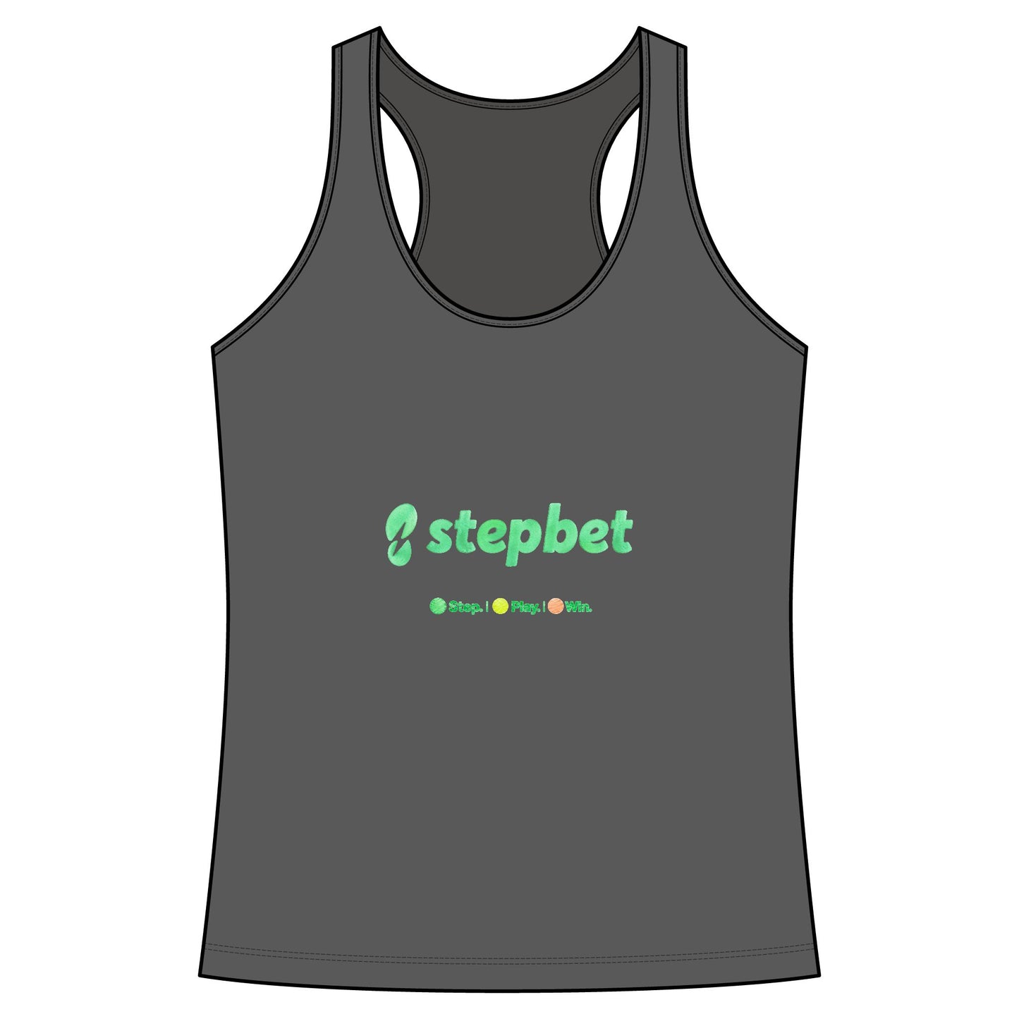 Stepbet Logo Racerback Tank Top — Women's Fitness Motivational Tank