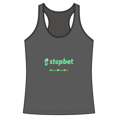 Stepbet Logo Racerback Tank Top — Women's Fitness Motivational Tank