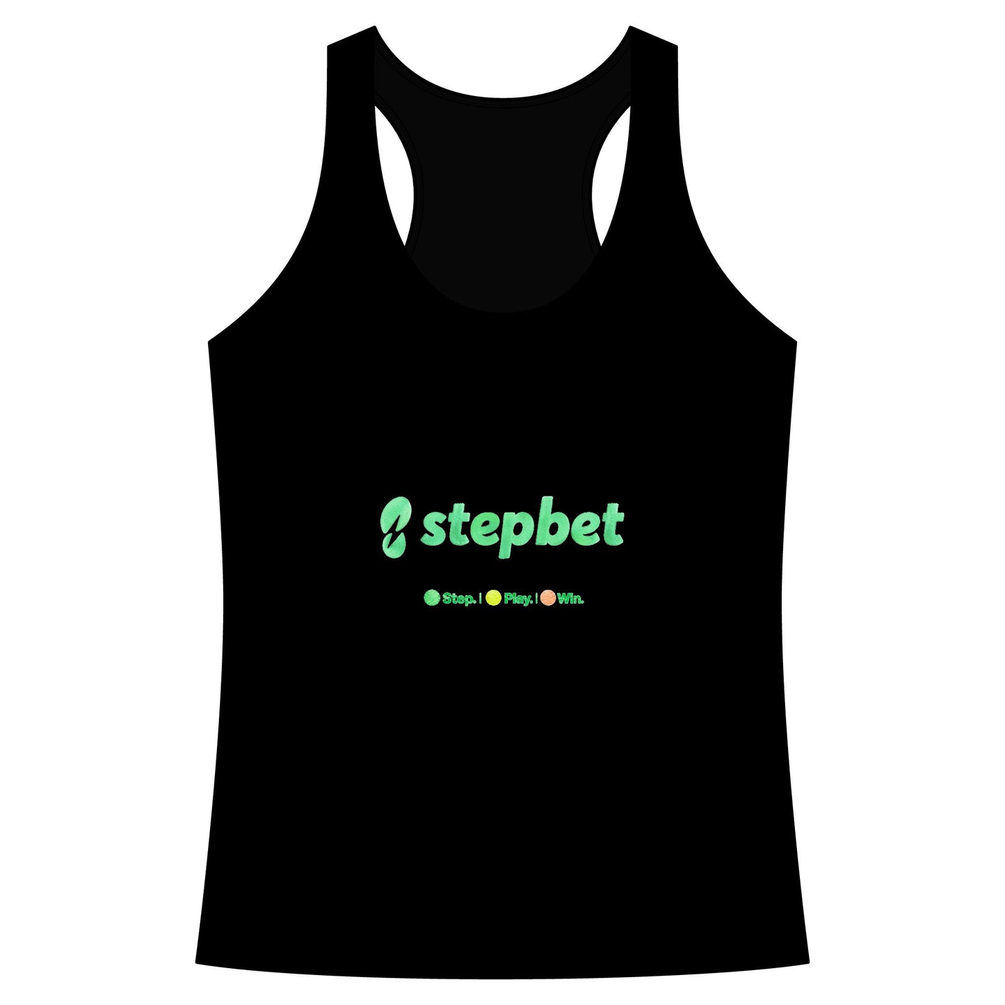 Stepbet Logo Racerback Tank Top — Women's Fitness Motivational Tank