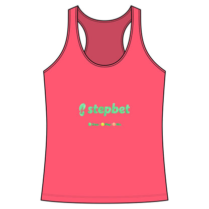 Stepbet Logo Racerback Tank Top — Women's Fitness Motivational Tank