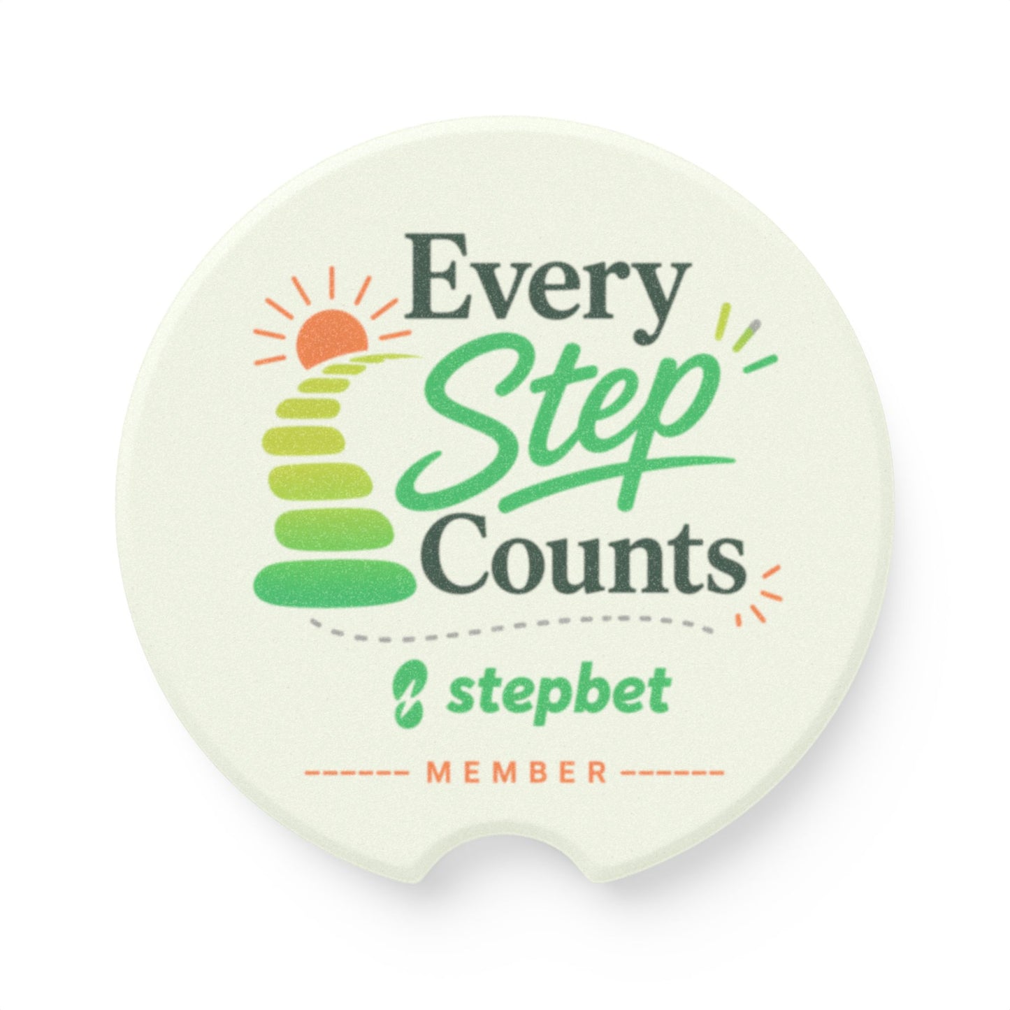 Car Coaster - "Every Step Counts" Soapstone Drink Coaster (Stepbet Member)