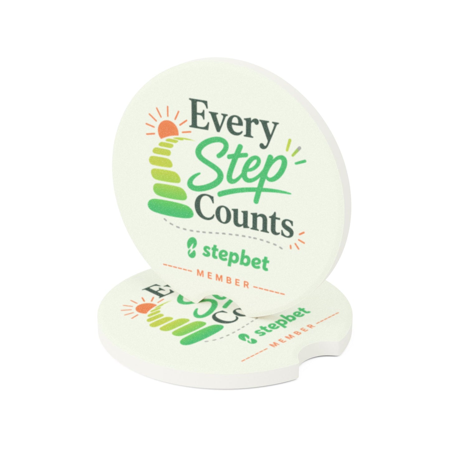Car Coaster - "Every Step Counts" Soapstone Drink Coaster (Stepbet Member)