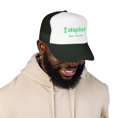 StepBet Logo Trucker Hat — Foam Mesh Fitness Cap