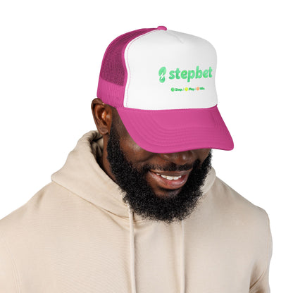 StepBet Logo Trucker Hat — Foam Mesh Fitness Cap