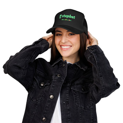 StepBet Logo Trucker Hat — Foam Mesh Fitness Cap