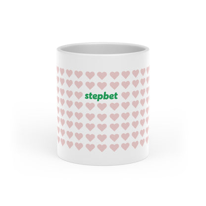 Heart Pattern Mug — 'stepbet' Logo Valentine's Coffee Cup